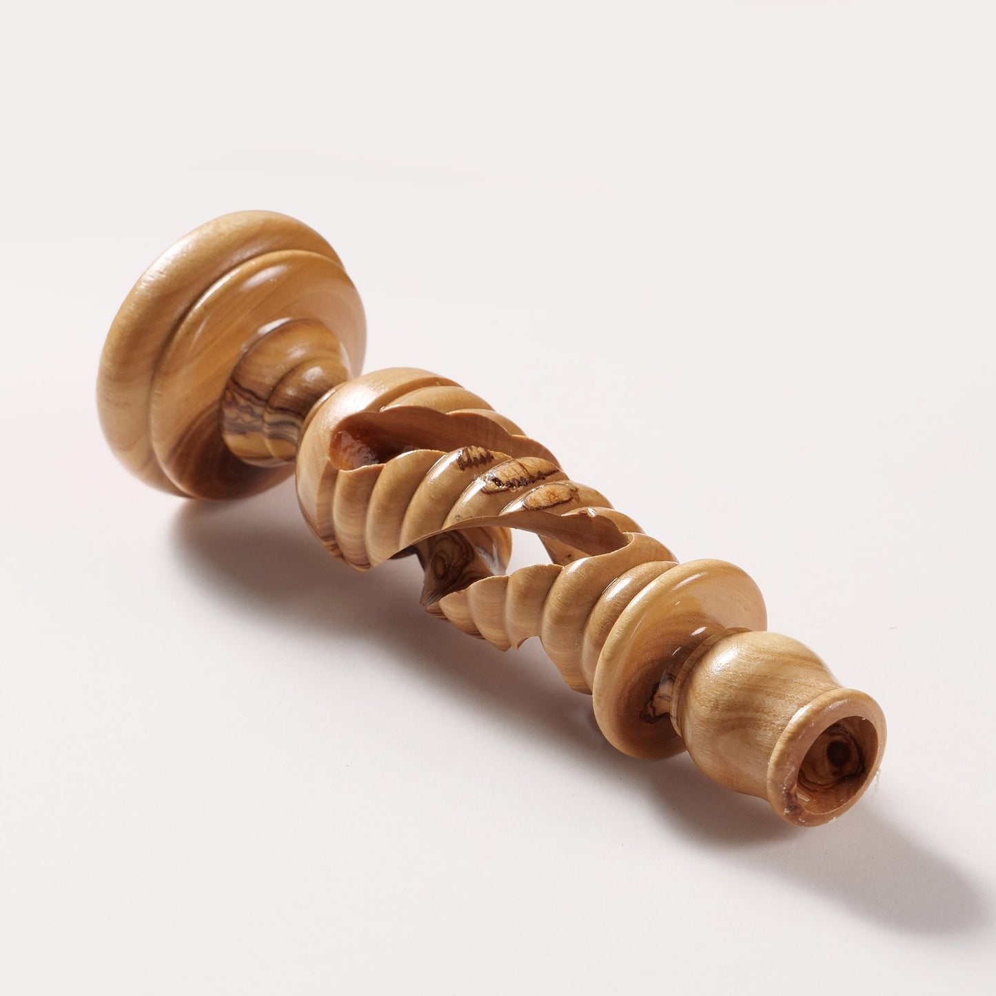 Kerzenständer aus Olivenholz – handgefertigt in Bethlehem (18 cm)