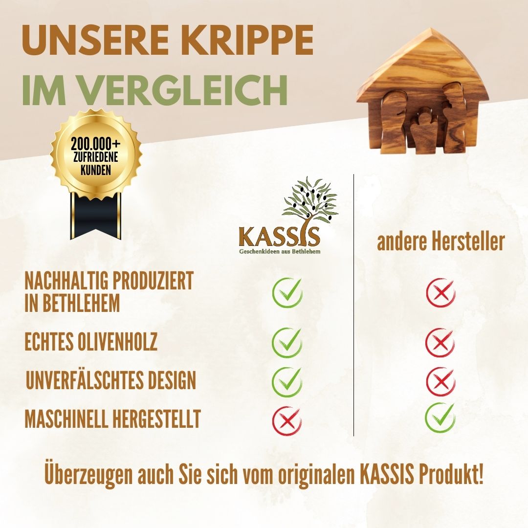 Weihnachtsdeko Krippe Puzzle ohne Rinde aus Olivenholz-3