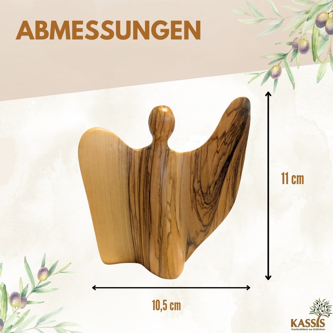 Geflügelter Engel aus Olivenholz – Handgefertigt in Bethlehem