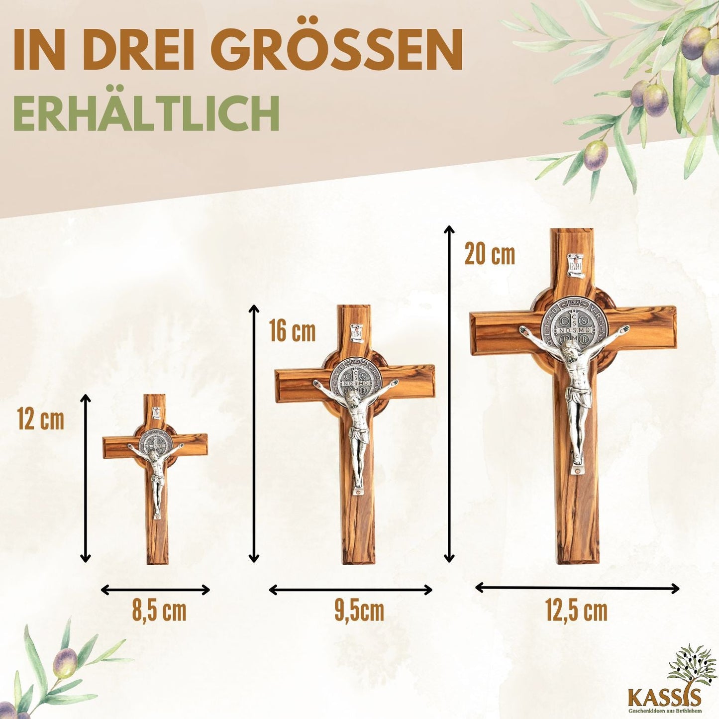 St. Benedikt Kreuz aus Olivenholz-2