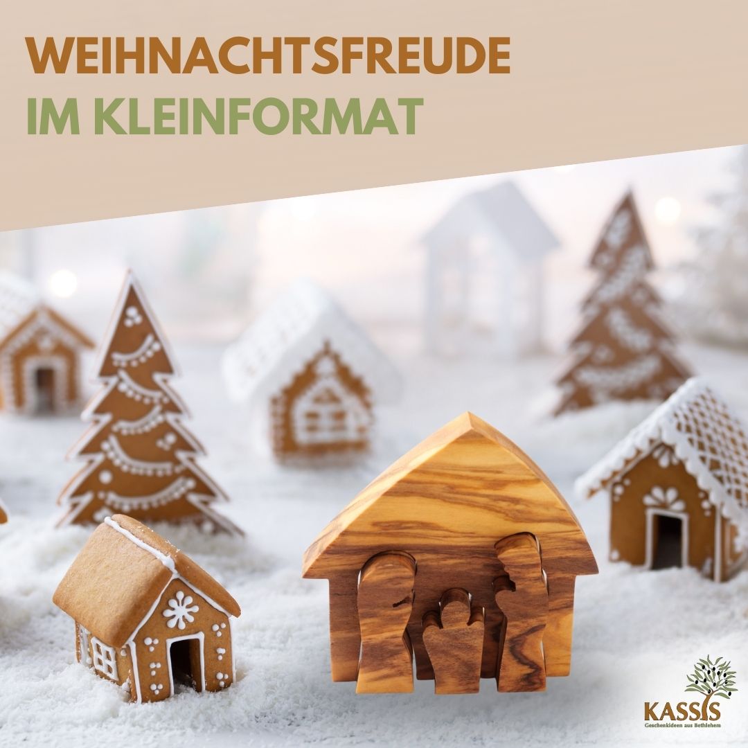Weihnachtsdeko Krippe Puzzle ohne Rinde aus Olivenholz-4