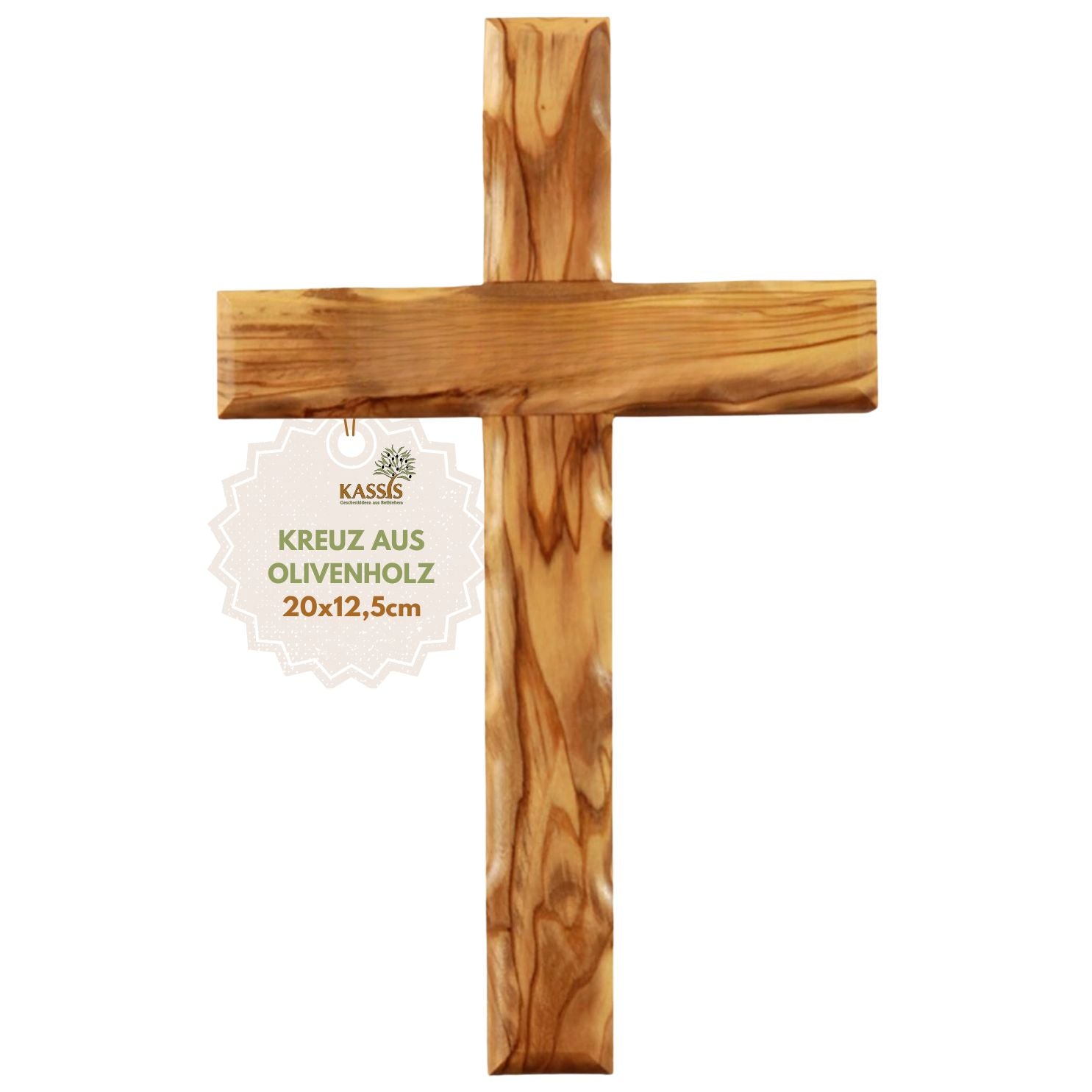 Schlichtes Wandkreuz aus Olivenholz-7