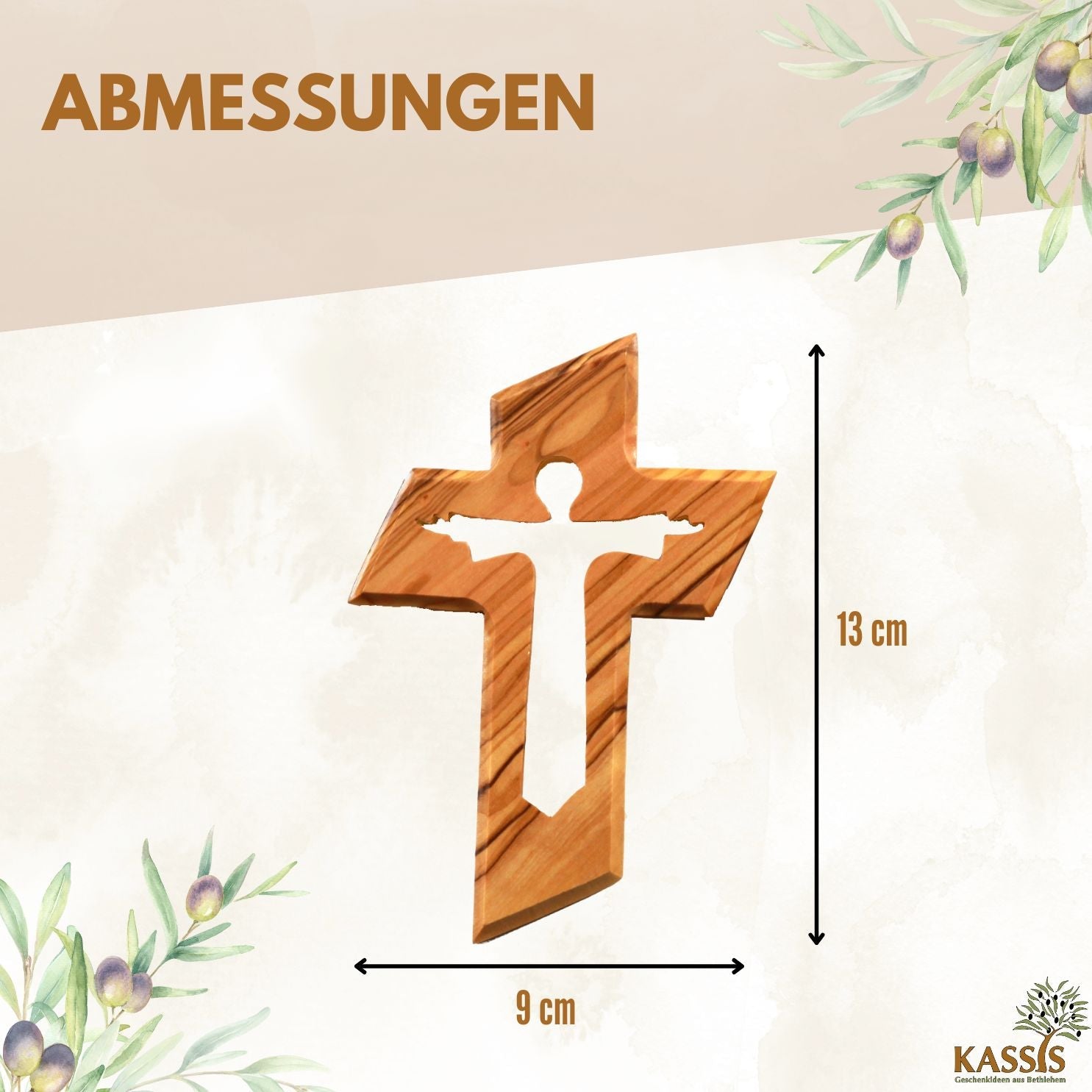 Olivenholz Wandkreuz mit dem Auferstandenen Jesus-2