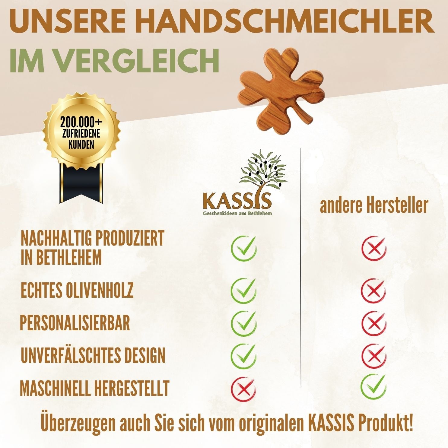 Kleeblatt als Glücksbringer aus Olivenholz-3