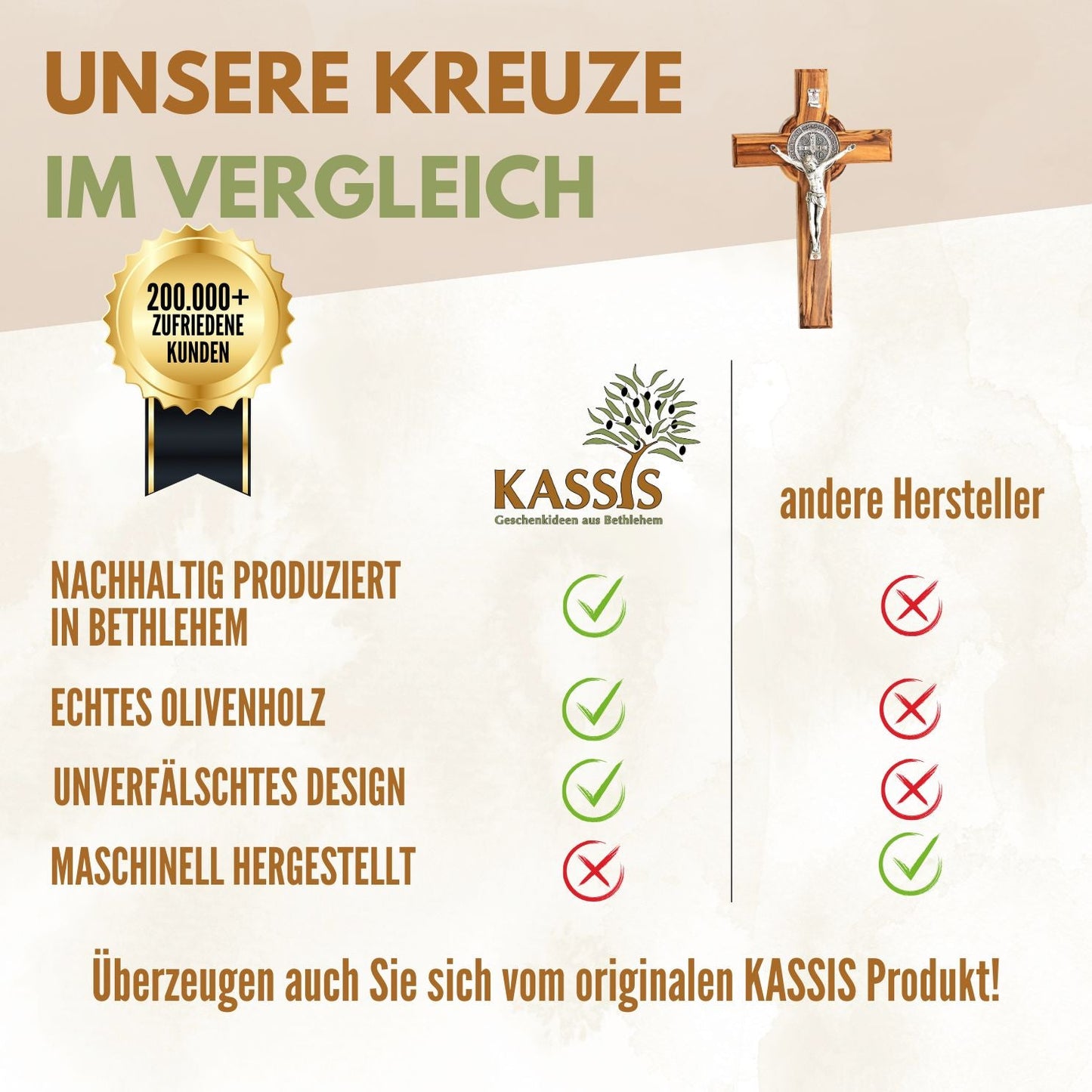 St. Benedikt Kreuz aus Olivenholz-3