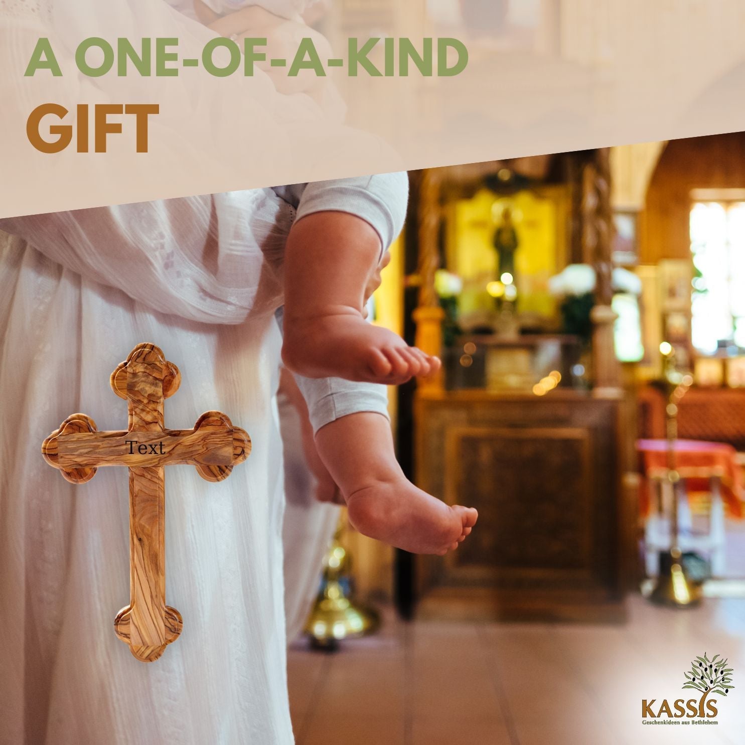 Olivenholz Kreuz mit runden Kanten-4