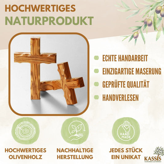 Schlichtes Wandkreuz aus Olivenholz-1