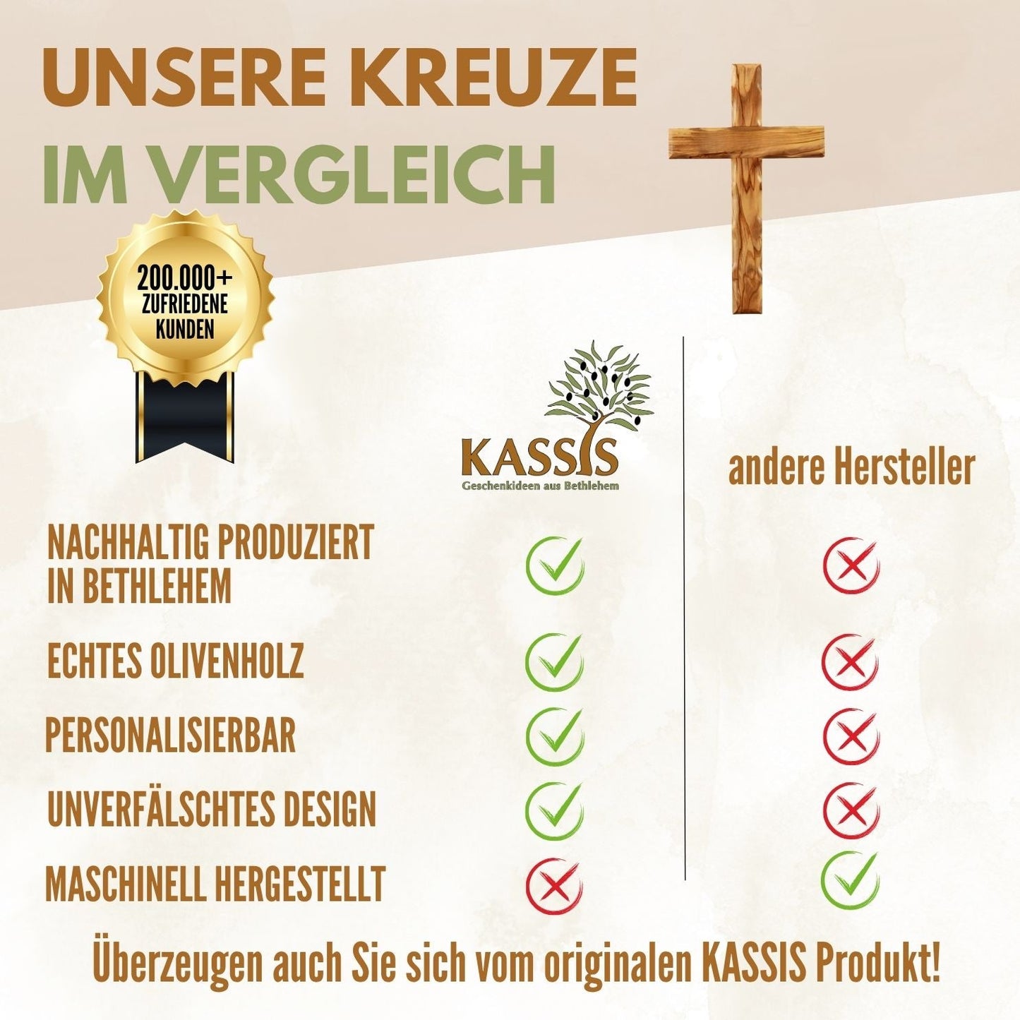 Schlichtes Wandkreuz aus Olivenholz-3