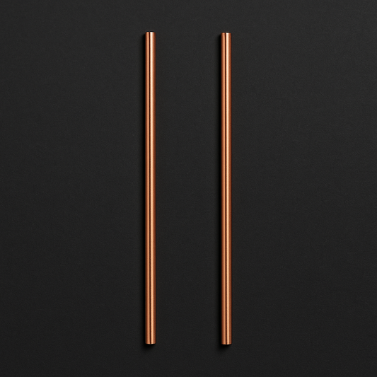 Kupfer-Strohhalm „PureCopper“ – 2er Set, handgefertigt aus 100 % Kupfer