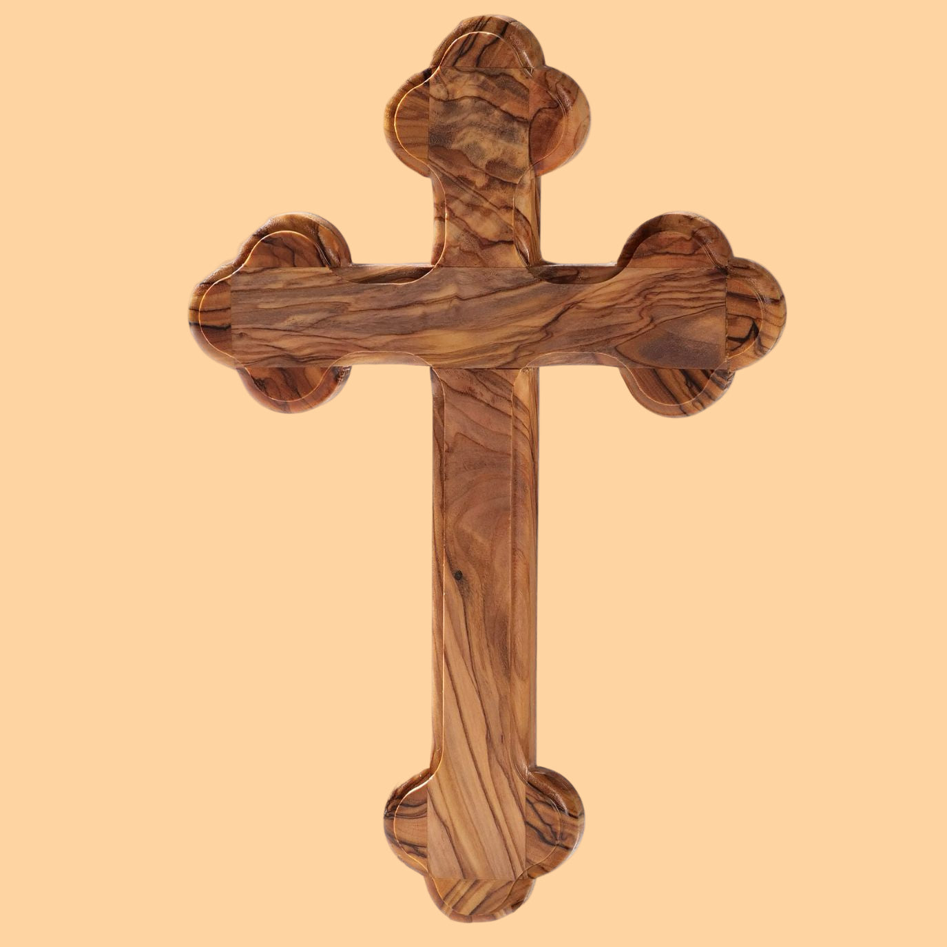 Olivenholz Kreuz mit runden Kanten-0