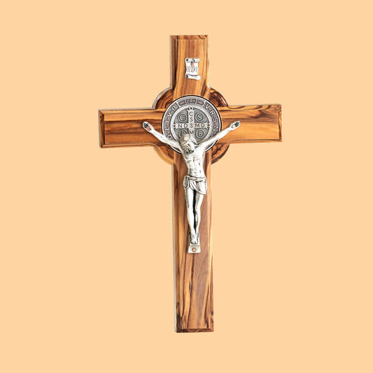 St. Benedikt Kreuz aus Olivenholz-0