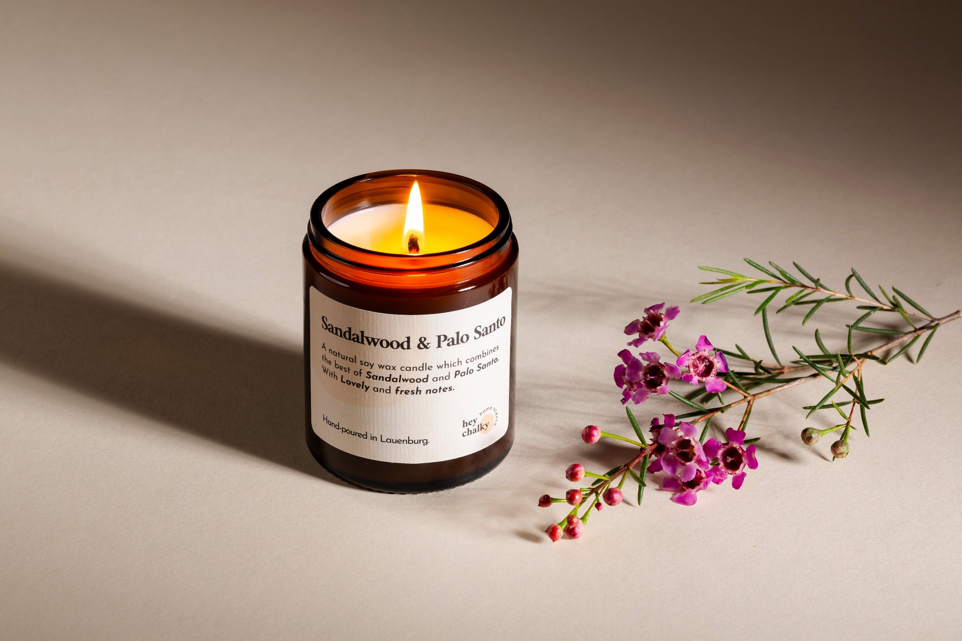 Sandalwood & Palo Santo – 155 g Premium Sojaduftkerze-2