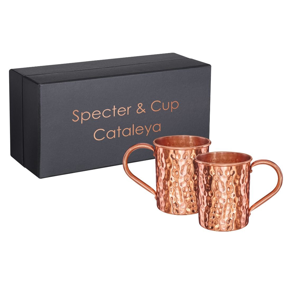Kupferbecher-Set Cataleya – 2x Cocktailbecher (gehämmert, 400 ml)-2