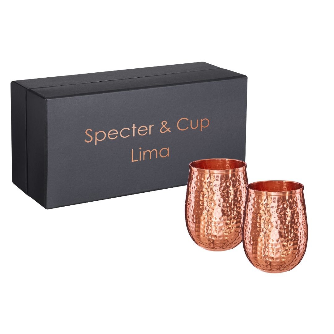 Kupferbecher-Set Lima – 2x Cocktailbecher (gehämmert, 470 ml)-1